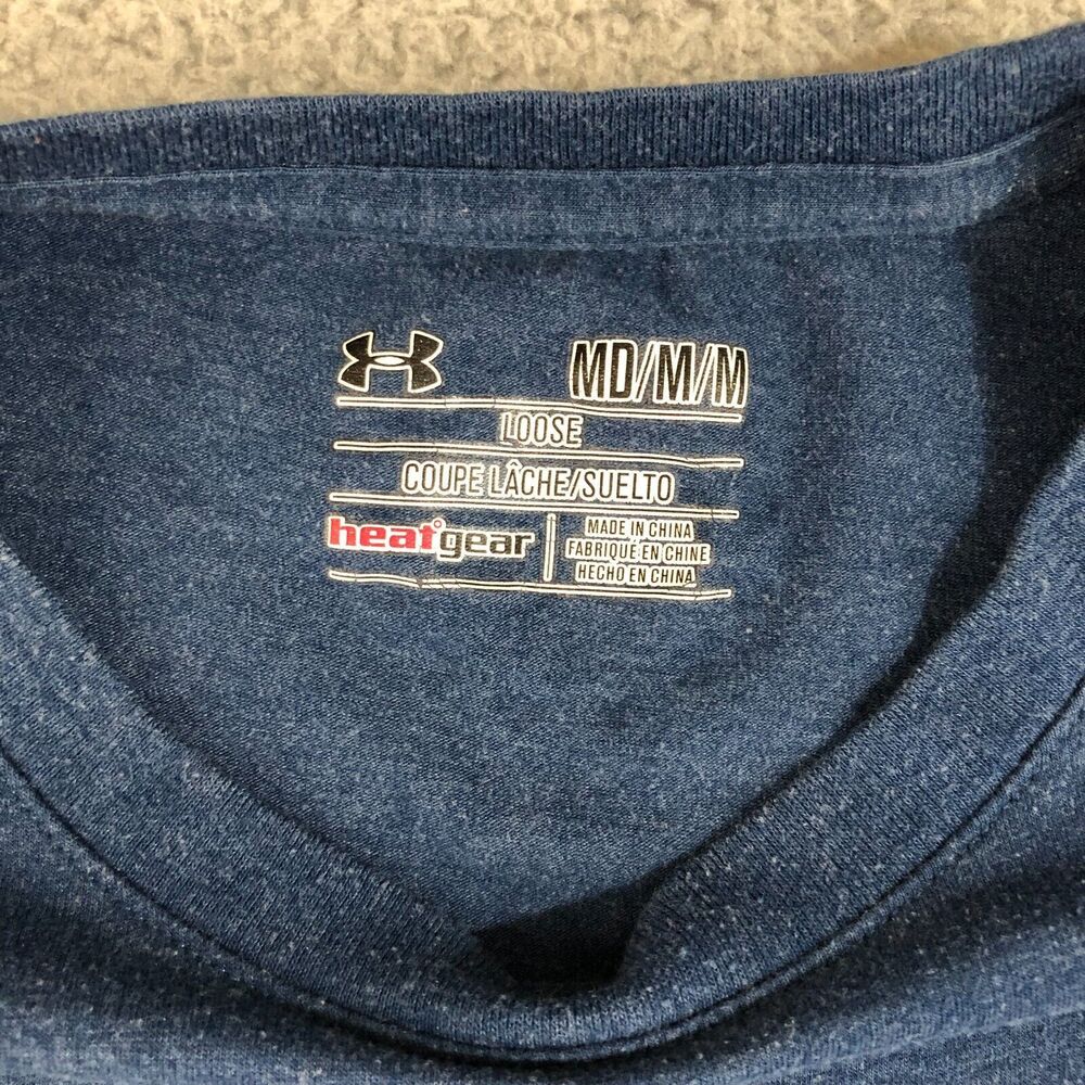 Under Armour Shirt Men Medium‎ Blue Charged Heatgear Graphic Skull Anchor Logo - Picture 6 of 11